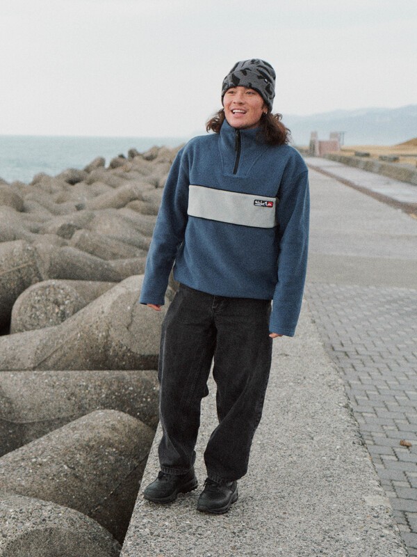Quiksilver - Young Guns Cruz Polar - Heren Blauw Fleece met Halve Rits