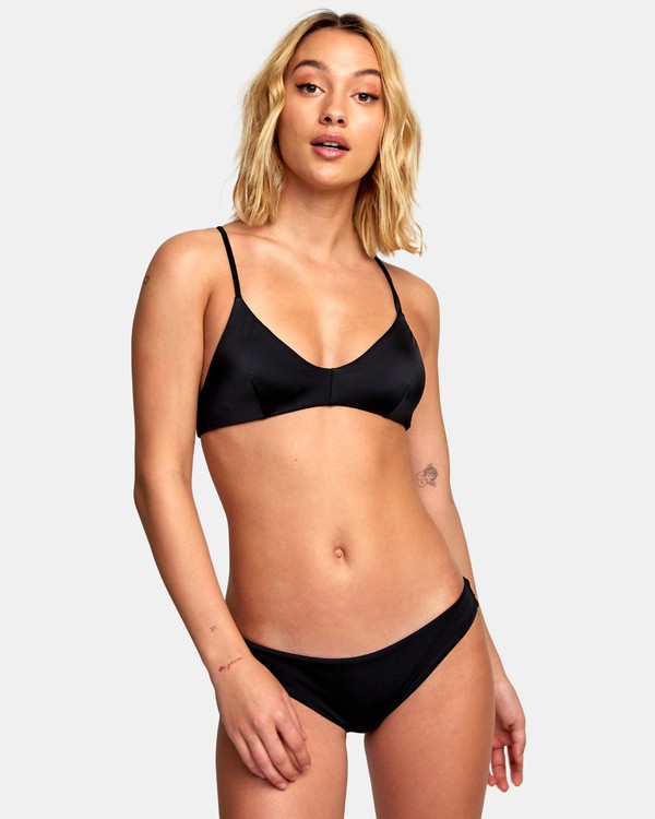 Solid Top De Bikini Cruzado En La Espalda Para Mujer Rvca