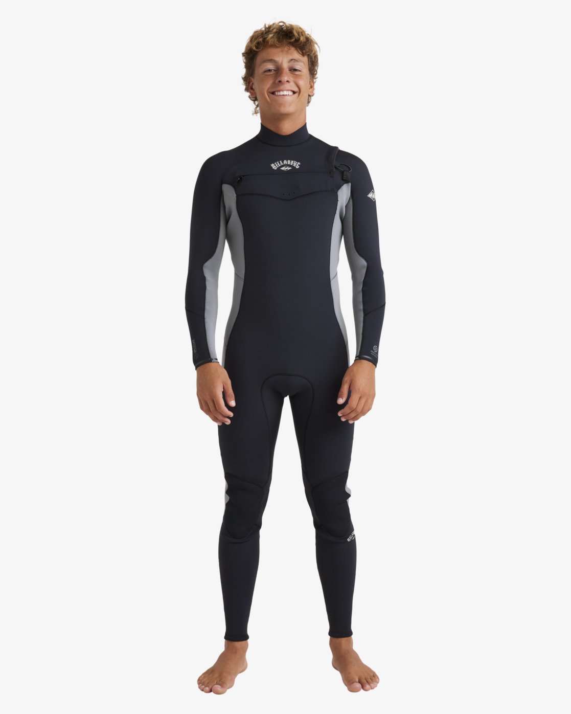 RASH WETSUITS スプリング ブラック　グレー 4/3mm Absolute Natural - Men's Grey Chest Zip GBS Wetsuit | Billabong