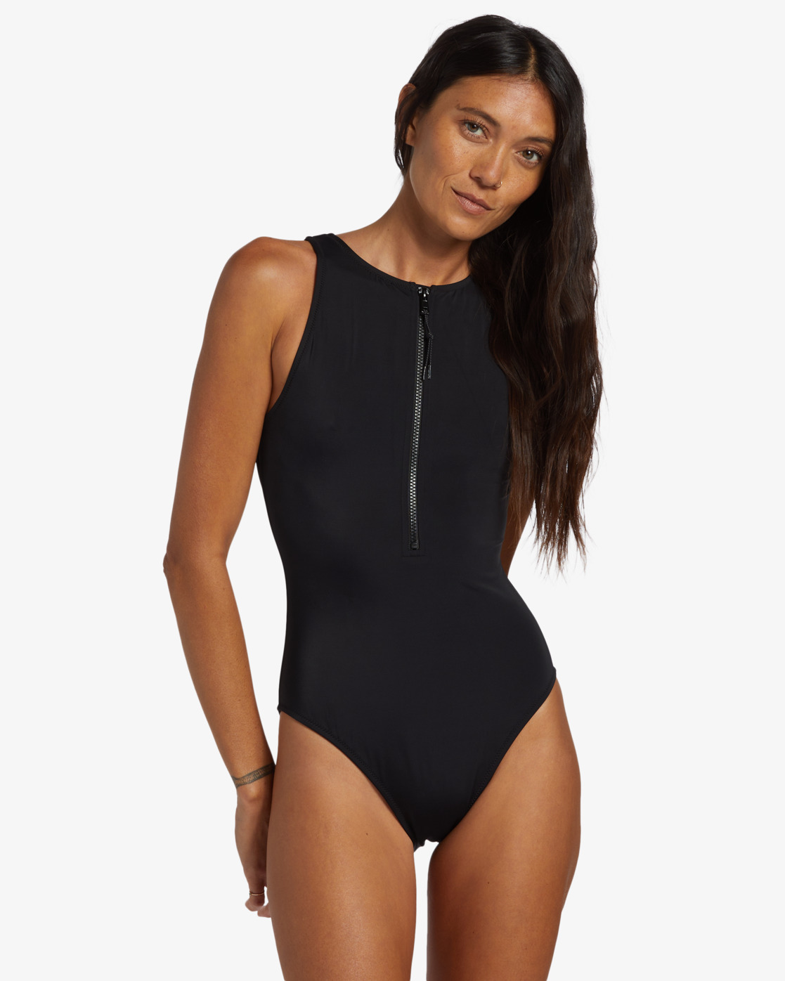 BILLABONG タッパー ブラック L A/DIV - Women's Black Chest Zip One-Piece Swimsuit | Billabong