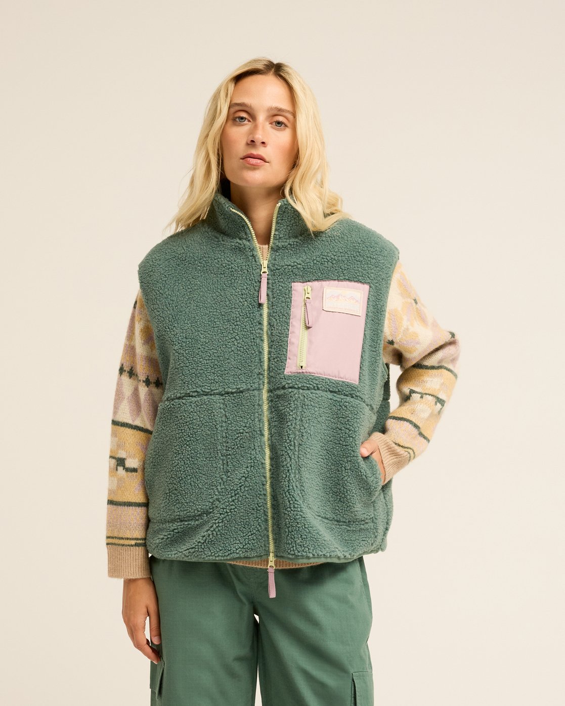 Wild Forest - Women's Green Sherpa Vest | Billabong