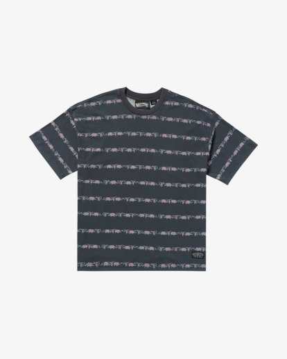 billabong, Occy Raging Bull Stripe - Haut col rond en maille pour homme, WASHED BLACK (waa) Occy Raging Bull Stripe - Short Sleeve T-Shirt for Men  24A012500