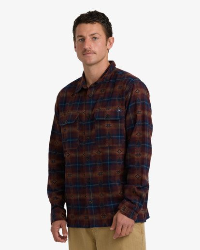 billabong, Offshore Jacquard Flannel - Langärmliges Hemd für Männer, WINE (win) Offshore Jacquard Flannel - Long Sleeve Shirt for Men  24A053501