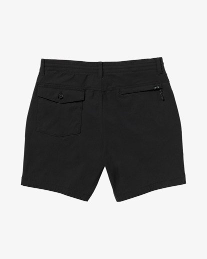 billabong, Surftrek Plus 19" - Short con cintura elástica para hombre, BLACK (blk) Surftrek Plus 19" - Elastic Waist Walkshorts for Men  24A321502