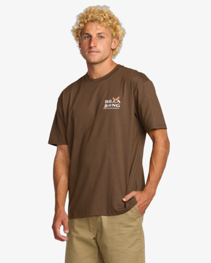 billabong, Land To Sea Regular - T-Shirt à manches courtes pour Homme, RUSTIC BROWN (rbr) Land To Sea Regular - Short Sleeve T-Shirt for Men  24A353516