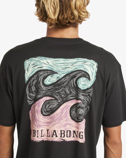 billabong, Crayon Wave Premium - T-Shirt à manches courtes pour Homme, WASHED BLACK (waa) Crayon Wave Premium - Short Sleeve T-Shirt for Men  24A354500