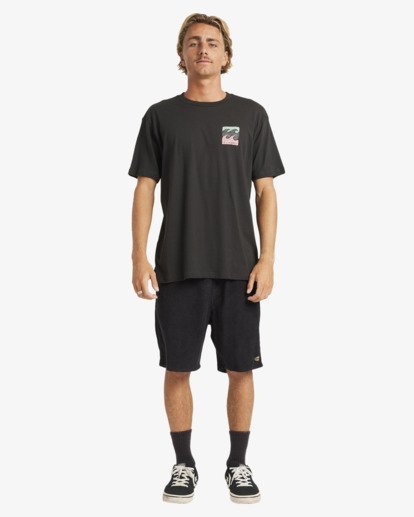 billabong, Crayon Wave Premium - T-Shirt à manches courtes pour Homme, WASHED BLACK (waa) Crayon Wave Premium - Short Sleeve T-Shirt for Men  24A354500