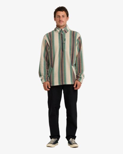 billabong, Boundary - Polaire à col montant zippé pour Homme, BONE (bon) Boundary - Half Zip Mock Neck Fleece for Men  24A411507