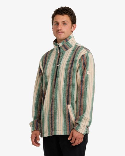 billabong, Boundary - Polaire à col montant zippé pour Homme, BONE (bon) Boundary - Half Zip Mock Neck Fleece for Men  24A411507