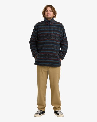billabong, Boundary - Polaire à col montant zippé pour Homme, DARK NAVY (dkn) Boundary - Half Zip Mock Neck Fleece for Men  24A411507