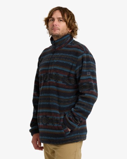 billabong, Boundary - Polaire à col montant zippé pour Homme, DARK NAVY (dkn) Boundary - Half Zip Mock Neck Fleece for Men  24A411507