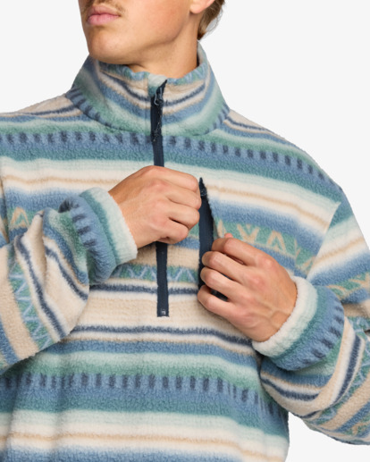 billabong, Boundary - Polaire à col montant zippé pour Homme, SILVER BIRCH (sib) Boundary - Half Zip Mock Neck Fleece for Men  24A411507