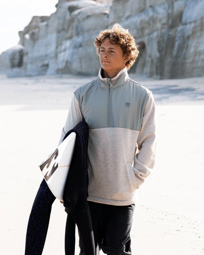 Boundary Blocked - Half Zip Mock Neck Fleece for Men  24A413503