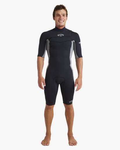 billabong, 2/2mm Absolute Natural - Springsuit mit kurzen Ärmeln und Brustreißverschluss für Männer, ALLOY (aly) 2/2mm Absolute Natural - Chest Zip Short Sleeves Springsuit for Men  24AW191510