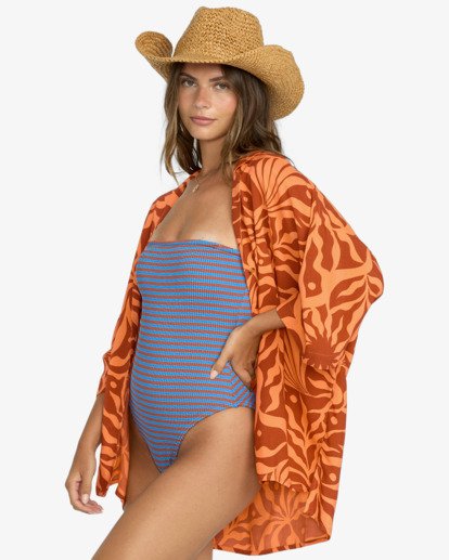 billabong, Beach side - Short Sleeves Shirt for Women, ORANGE SQUEEZE (njy0) Beach side - Short Sleeves Shirt for Women  24B041501