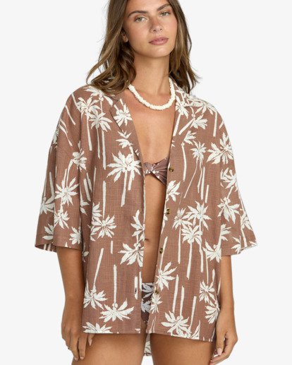 billabong, Beach side - Camiseta de manga corta para Mujer, NUTMEG (nut) Beach side - Short Sleeves Shirt for Women  24B041501