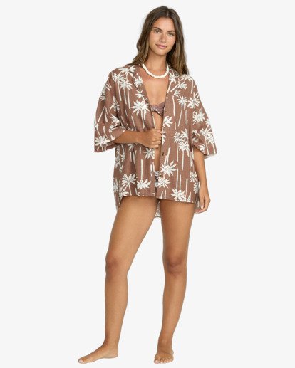 billabong, Beach side - Camiseta de manga corta para Mujer, NUTMEG (nut) Beach side - Short Sleeves Shirt for Women  24B041501