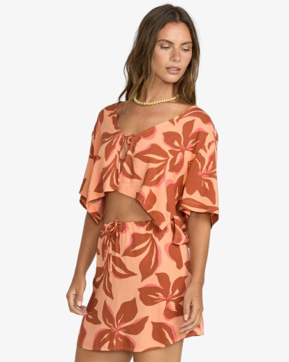 billabong, Sunflower - Balloon Sleeves Blouse for Women, APRICOT (apc) Sunflower - Balloon Sleeves Blouse for Women  24B041510