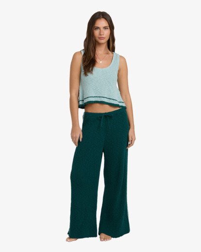 Summery Nights - Rib Knit Flared Trousers for Women  24B124505