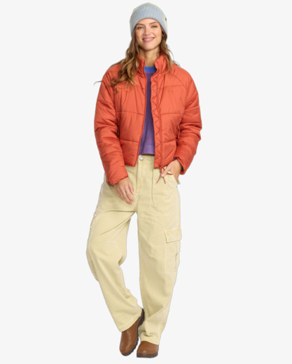 billabong, High Line - Chaqueta acolchada en quilt para mujer, BRICK (brk) High Line - Quilted Puffer Jacket for Women  24B153503