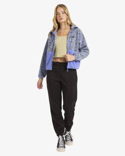 billabong, Rock Jetty Mock Neck - Polaire zippée pour Femme, IRIS (irs) Rock Jetty Mock Neck - Zip Up Fleece for Women  24B483503