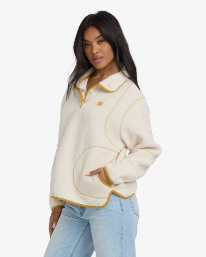 billabong, Streamer - Demi-fermeture à boutons-pression pour Femme, WHITECAP (wcp) Streamer - Half Snap Fleece for Women  24B484502