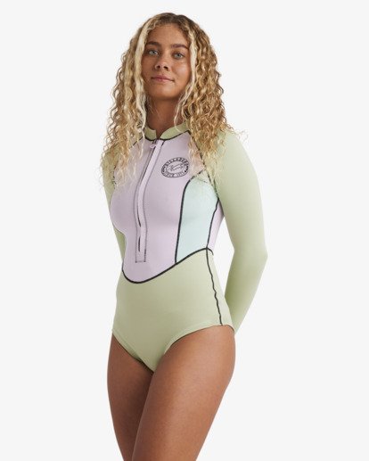 billabong, 1/1mm Salty Dayz Natural Light - Chest-Zip-Neoprenanzug für Frauen, PISTACHIO (gfm0) 1/1mm Salty Dayz Natural Light - Chest Zip Wetsuit for Women  24BW191502