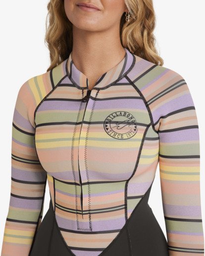 billabong, 2/2mm Salty Dayz Natural - Langärmliger Springsuit mit Reißverschluss vorne für Frauen, BLACK MULTI (bml) 2/2mm Salty Dayz Natural - Front Zip Long Sleeves Springsuit for Women  24BW191503