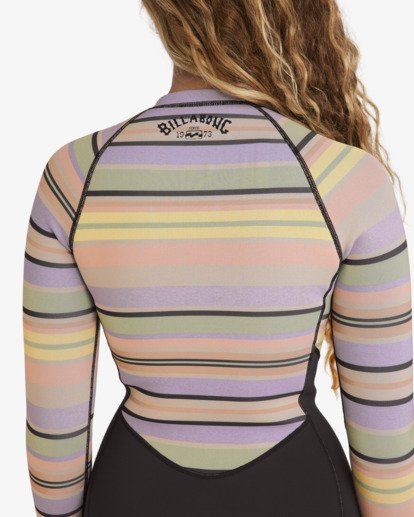 billabong, 2/2mm Salty Dayz Natural - Langärmliger Springsuit mit Reißverschluss vorne für Frauen, BLACK MULTI (bml) 2/2mm Salty Dayz Natural - Front Zip Long Sleeves Springsuit for Women  24BW191503