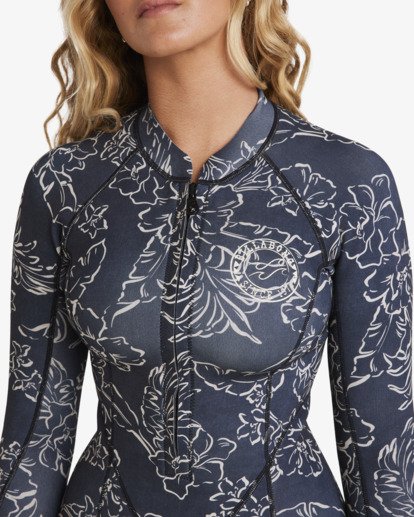 billabong, 2/2mm Salty Dayz Natural - Langärmliger Springsuit mit Reißverschluss vorne für Frauen, BLACK PEBBLE (bpb) 2/2mm Salty Dayz Natural - Front Zip Long Sleeves Springsuit for Women  24BW191503