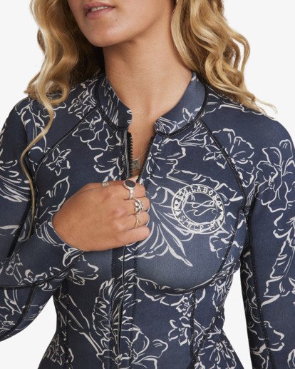 billabong, 2/2mm Salty Dayz Natural - Langärmliger Springsuit mit Reißverschluss vorne für Frauen, BLACK PEBBLE (bpb) 2/2mm Salty Dayz Natural - Front Zip Long Sleeves Springsuit for Women  24BW191503