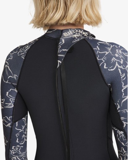 billabong, 2/2mm Spring Fever Natural - Langärmliger Springsuit mit Reißverschluss am Rücken für Frauen, BLACK PEBBLE (bpb) 2/2mm Spring Fever Natural - Back Zip Long Sleeves Springsuit for Women  24BW191504