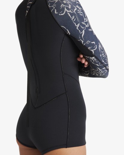 billabong, 2/2mm Spring Fever Natural - Langärmliger Springsuit mit Reißverschluss am Rücken für Frauen, BLACK PEBBLE (bpb) 2/2mm Spring Fever Natural - Back Zip Long Sleeves Springsuit for Women  24BW191504
