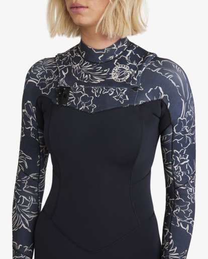 billabong, 3/2mm Salty Dayz Natural - Langärmliger Wetsuit ohne Reißverschluss für Frauen, BLACK PEBBLE (bpb) 3/2mm Salty Dayz Natural - Long Sleeves Zipperless Wetsuit for Women  24BW191505