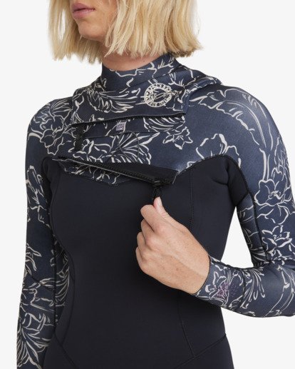billabong, 3/2mm Salty Dayz Natural - Langärmliger Wetsuit ohne Reißverschluss für Frauen, BLACK PEBBLE (bpb) 3/2mm Salty Dayz Natural - Long Sleeves Zipperless Wetsuit for Women  24BW191505