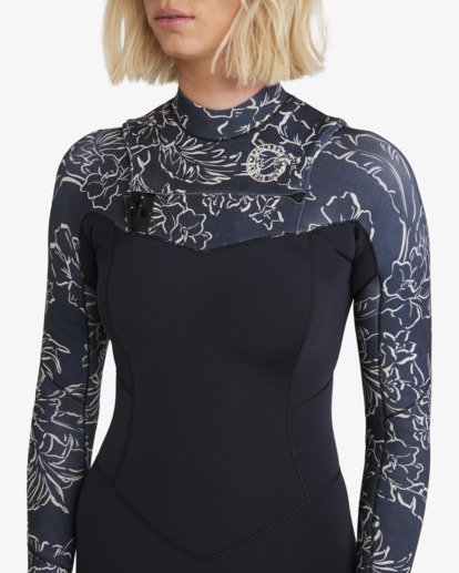 billabong, 4/3mm Salty Dayz Natural - Chest-Zip-Neoprenanzug für Frauen, BLACK PEBBLE (bpb) 4/3mm Salty Dayz Natural - Chest Zip Wetsuit for Women  24BW191506