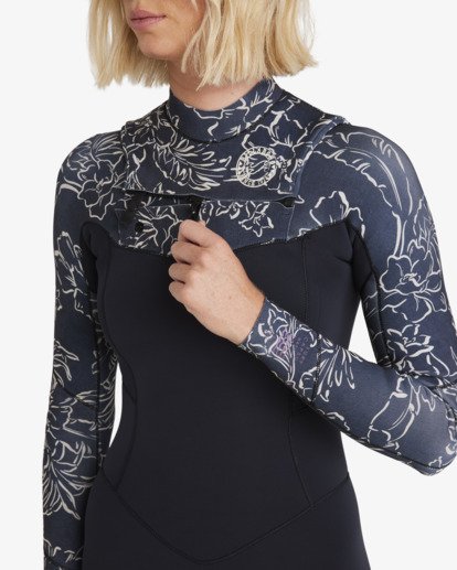 billabong, 4/3mm Salty Dayz Natural - Chest-Zip-Neoprenanzug für Frauen, BLACK PEBBLE (bpb) 4/3mm Salty Dayz Natural - Chest Zip Wetsuit for Women  24BW191506