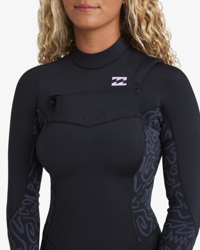 billabong, 2/2mm Synergy Natural - Chest Zip Long Sleeves Springsuit for Women, BLACK FADE (bfd) 2/2mm Synergy Natural - Chest Zip Long Sleeves Springsuit for Women  24BW191508