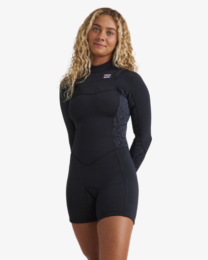 billabong, 2/2mm Synergy Natural - Chest Zip Long Sleeves Springsuit for Women, BLACK FADE (bfd) 2/2mm Synergy Natural - Chest Zip Long Sleeves Springsuit for Women  24BW191508