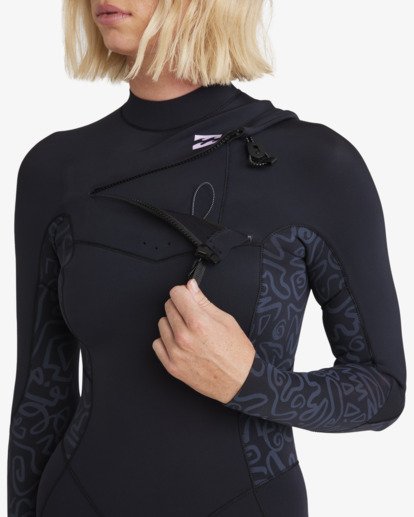 billabong, 3/2mm Synergy Natural - GBS-Neoprenanzug mit Chest-Zip für Frauen, BLACK FADE (bfd) 3/2mm Synergy Natural - Chest Zip GBS Wetsuit for Women  24BW191510