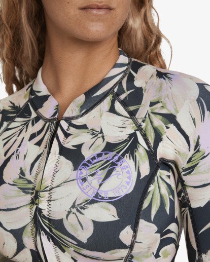 billabong, 2/2mm Salty Dayz Natural - Langärmeliger Springsuit für Frauen, BLACK FLORAL (bfa) 2/2mm Salty Dayz Natural - Long Sleeve Springsuit for Women  24BW193503