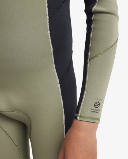 billabong, 3/2mm Absolute Boys - Chest Zip GBS Wetsuit for Boys 8 - 16, MILITARY (mil) 3/2mm Absolute Boys - Chest Zip GBS Wetsuit for Boys 8 - 16  24CW191500