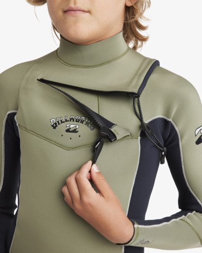 billabong, 3/2mm Absolute Boys - Chest Zip GBS Wetsuit for Boys 8 - 16, MILITARY (mil) 3/2mm Absolute Boys - Chest Zip GBS Wetsuit for Boys 8 - 16  24CW191500
