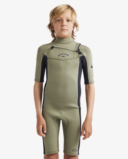 2/2mm Absolute Natural - Short Sleeve Chest Zip Wetsuit for Boys 8-16  24CW191505