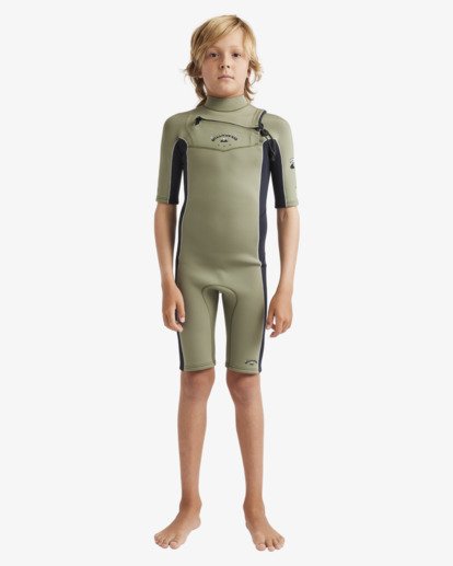 2/2mm Absolute Natural - Short Sleeve Chest Zip Wetsuit for Boys 8-16  24CW191505