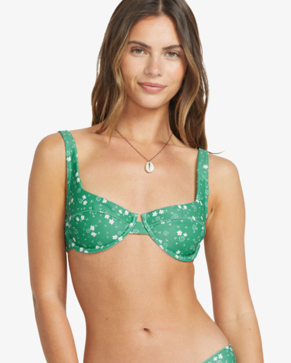 In The Green - Medium Coverage Bikini Top for Women  24O151505