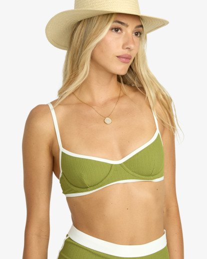 billabong, Sunrays Tami Bralette - Bikini da Donna, RANGER GREEN (rgr) Sunrays Tami Bralette - Bikini Top for Women  24O152509