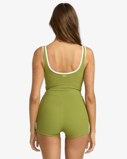 billabong, Sunrays Retro - Badeanzug mit voller Bedeckung für Frauen, RANGER GREEN (rgr) Sunrays Retro - Full Coverage One-Piece Swimsuit for Women  24O302508