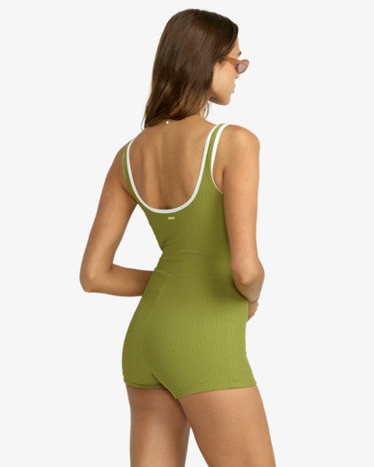 billabong, Sunrays Retro - Badeanzug mit voller Bedeckung für Frauen, RANGER GREEN (rgr) Sunrays Retro - Full Coverage One-Piece Swimsuit for Women  24O302508