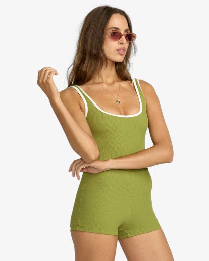 billabong, Sunrays Retro - Badeanzug mit voller Bedeckung für Frauen, RANGER GREEN (rgr) Sunrays Retro - Full Coverage One-Piece Swimsuit for Women  24O302508
